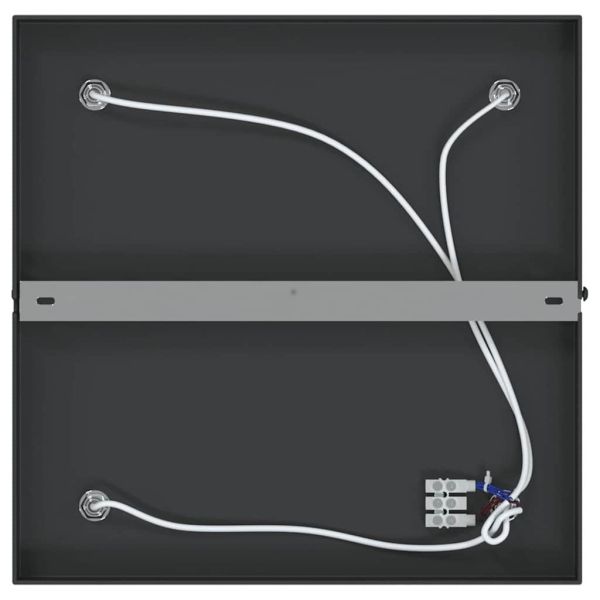 Таванен спот с прожектори Черно 26 x 26 x 16,5 см Метал