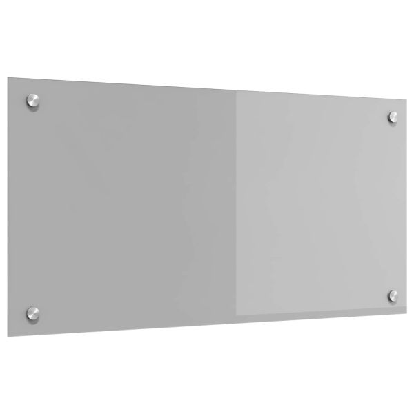 Кухненски заден панел Светлосиво 80 x 40 cm закалено стъкло