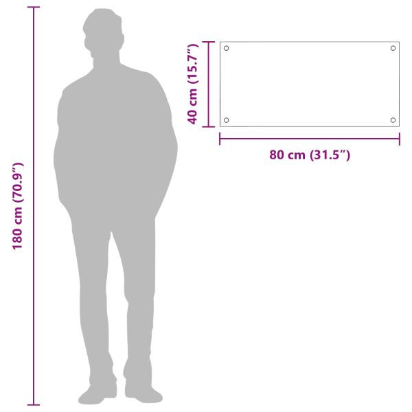 Кухненски заден панел Светлосиво 80 x 40 cm закалено стъкло