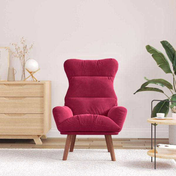 фотьойл Виненочервен 69 x 74 x 93 см Кадифе