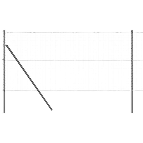 Стълб за ограда. 7 pcs Сив Стомана