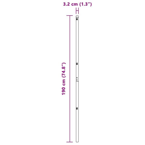 Стълб за ограда. 7 pcs Сребрист Стомана