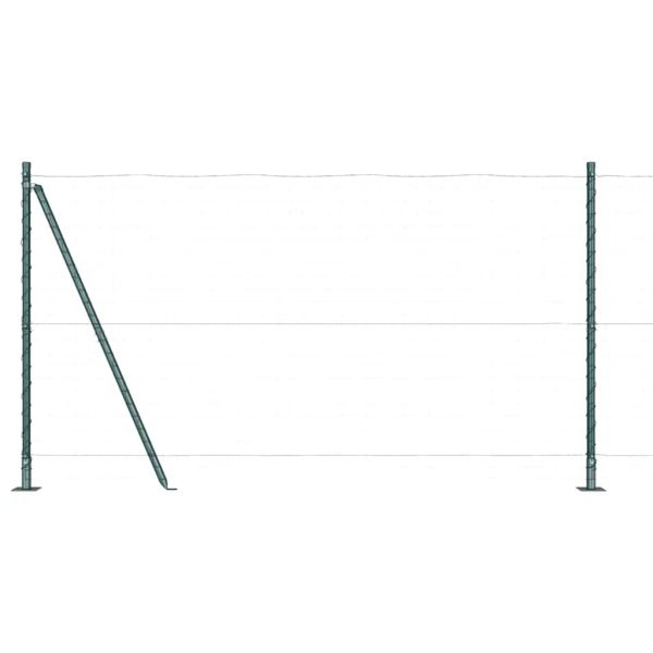 Стълб за ограда. 13 pcs Зелен Стомана