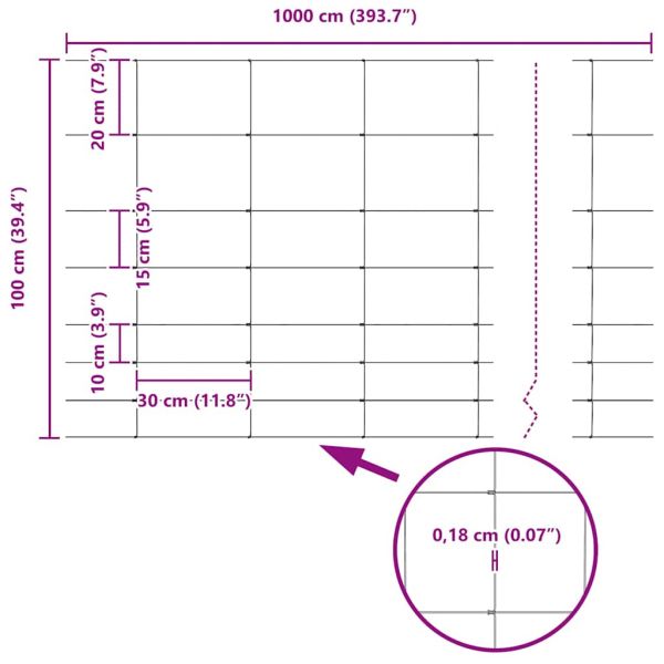 Див ограда Горещо поцинковано 1000 x 100 x 0,18 см Желязо