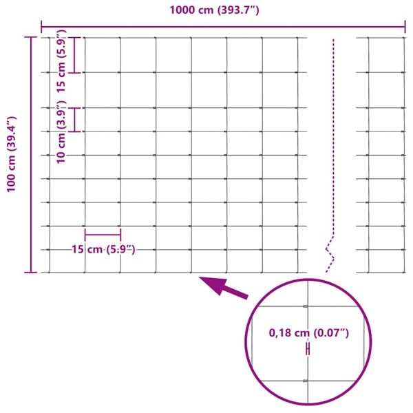 Див ограда Горещо поцинковано 1000 x 100 x 0.18 см Желязо