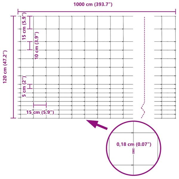 Див ограда Горещо поцинковано 1000 x 120 x 0.18 см Желязо