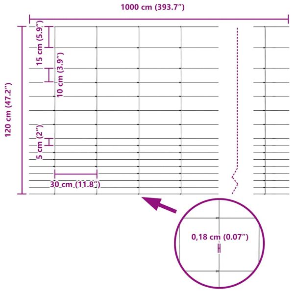 Див ограда Горещо поцинковано 1000 x 120 x 0,18 см Желязо