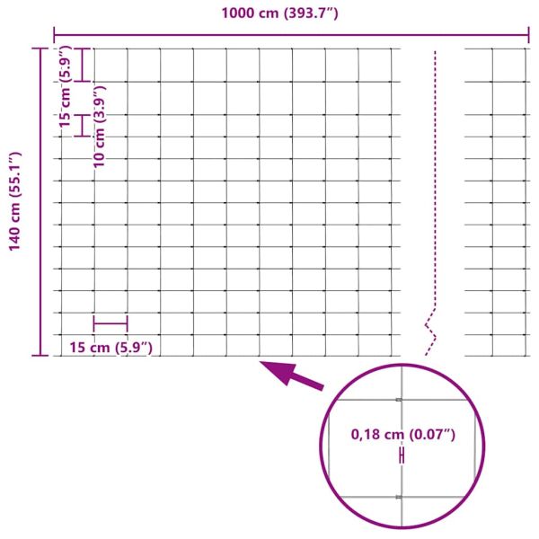 Див ограда Горещо поцинковано 1000 x 140 x 0.18 см Желязо
