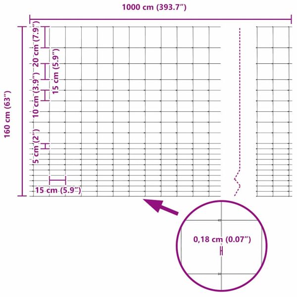 Див ограда Горещо поцинковано 1000 x 160 x 0,18 см Желязо