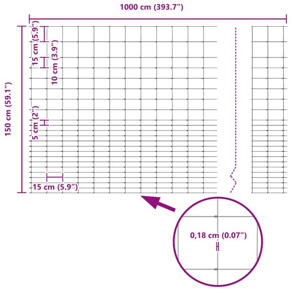 Див ограда Горещо поцинковано 1000 x 150 x 0.18 см Желязо
