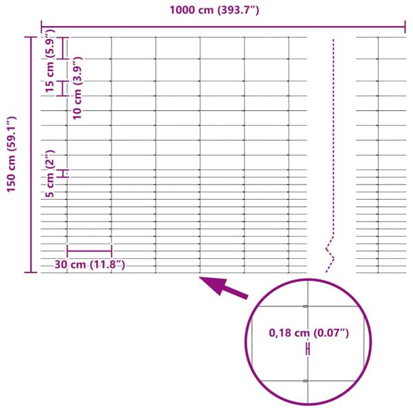 Див ограда Горещо поцинковано 1000 x 150 x 0,18 см Желязо