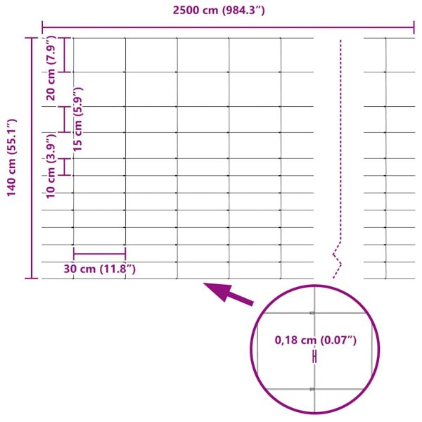Ограда за пасища Сребрист 25 x 1,4 м Поцинкована стомана
