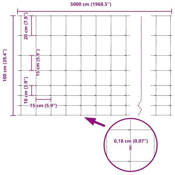 Ограда за пасища Сребрист 50 x 1 m Поцинкована стомана