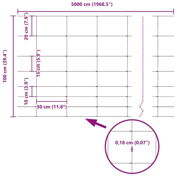Ограда за пасища Сребрист 50 x 1 m Поцинкована стомана
