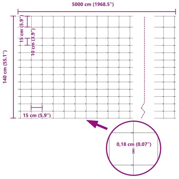 Ограда за пасища Сребрист 50 x 1,4 м Поцинкована стомана
