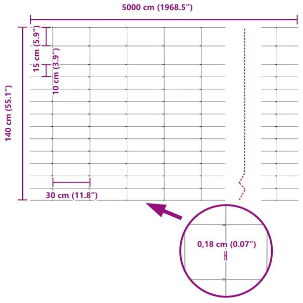 Ограда за пасища Сребрист 50 x 1,4 м Поцинкована стомана