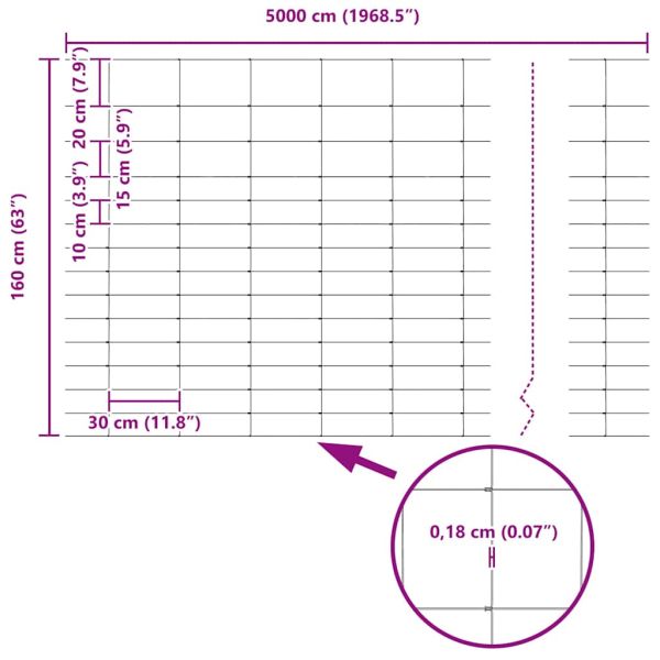 Ограда за пасища Сребрист 50 x 1,6 m Поцинкована стомана