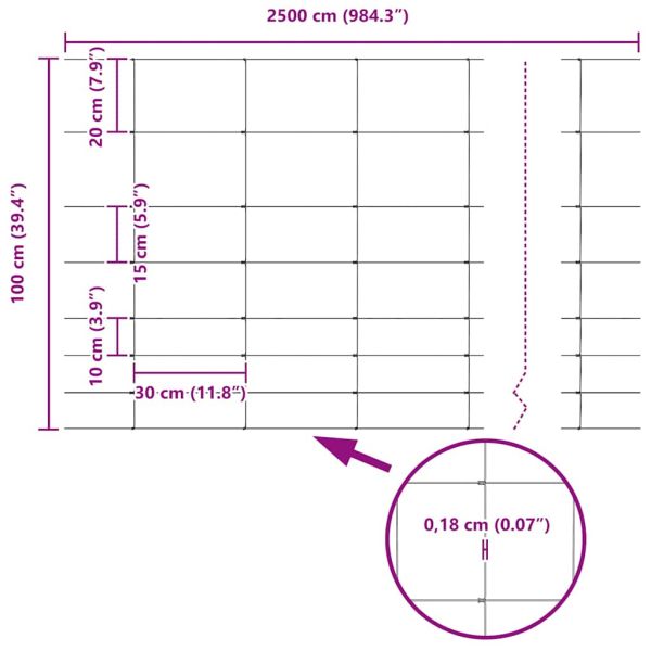 Ограда за пасища Сребрист 100 x 1 м Поцинкована стомана
