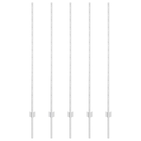 Стълб за ограда. 5 pcs Сребрист 140 cm Стомана