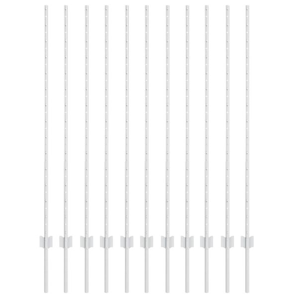 Стълб за ограда. 11 pcs Сребрист 140 cm Стомана