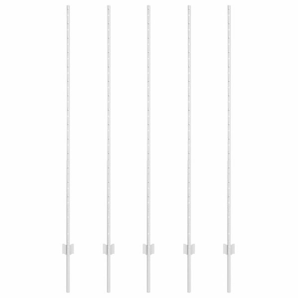 Стълб за ограда. 5 pcs Сребрист 150 cm Стомана