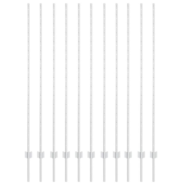 Стълб за ограда. 11 pcs Сребрист 150 cm Стомана