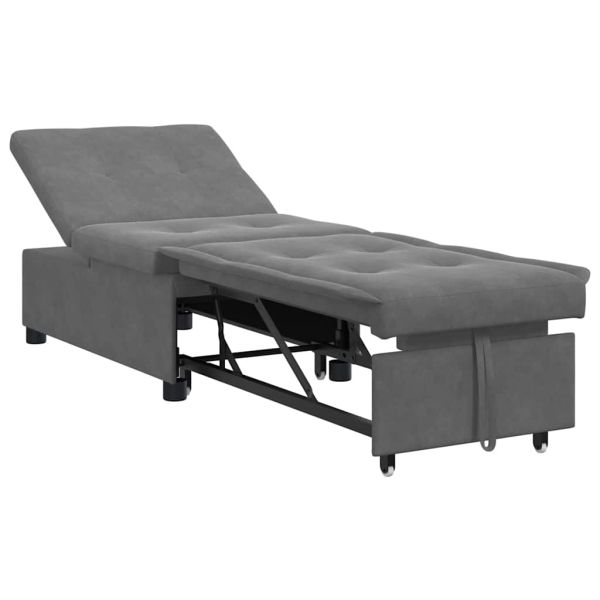 Разтегателен диван с матрак Тъмен сив 194 x 67 x 82 см