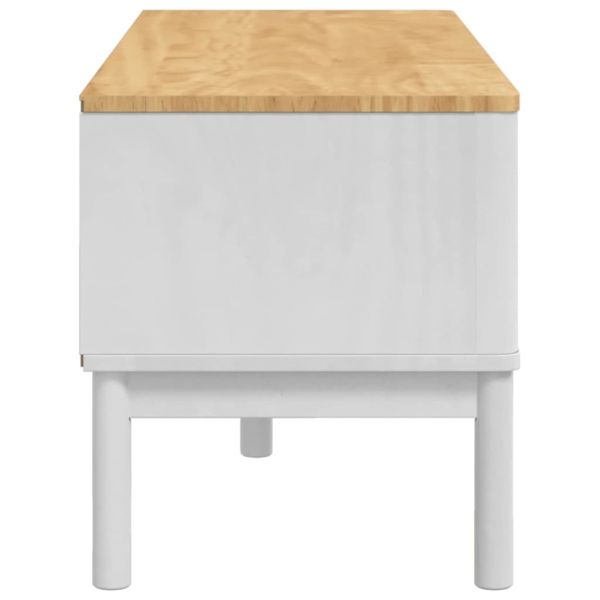 Лавица за коридор с чекмедже Бяло 115 x 40 x 45 см Солиден бор