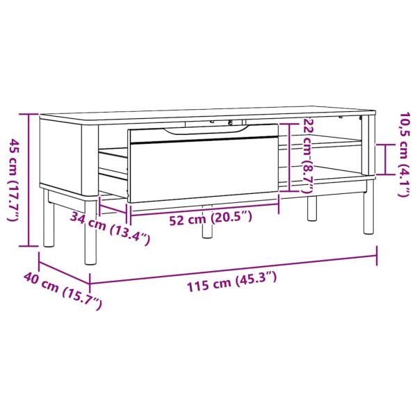 Лавица за коридор с чекмедже Бяло 115 x 40 x 45 см Солиден бор