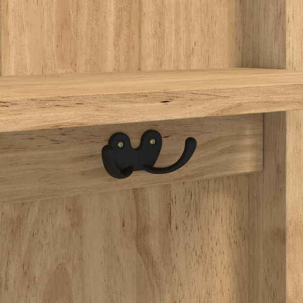 Шкаф за коридор FLORO Кафяво с восъчно покритие Солиден бор