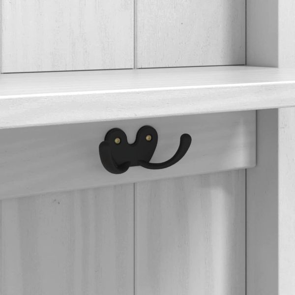 Шкаф за коридор с рафт FLORO Бяло 50 x 40 x 158 см Солиден бор