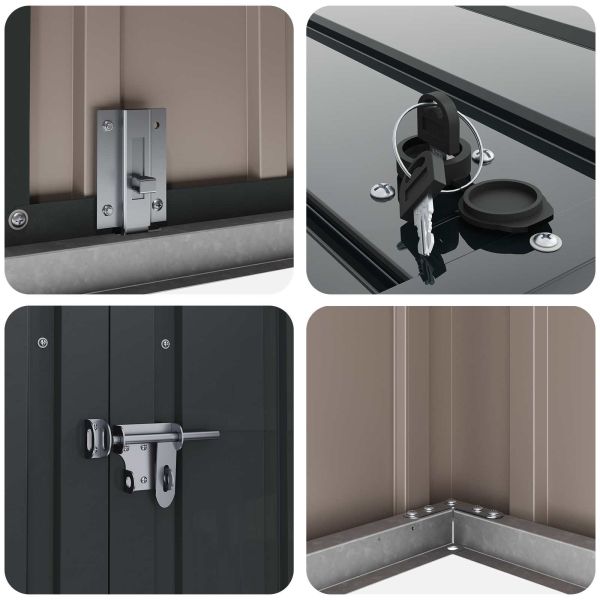 Кутия за съхранение в градината Черно 101,5 x 82 x 100 см