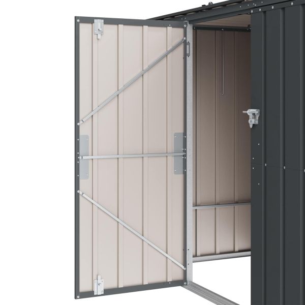 Кутия за съхранение в градината Черно 214 x 82 x 132 см Стомана