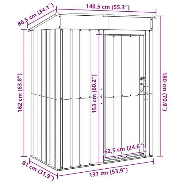 Градински навеси Антрацит 137 x 81 x 180 см Метал