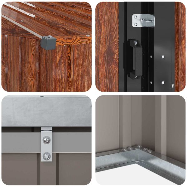 Градински навеси Кафяво 137 x 81 x 180 см Метал