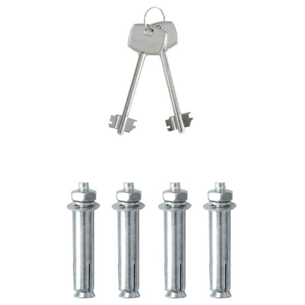 Каса с заключване Тъмносив 31 x 20 x 20 см Стомана