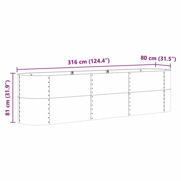 Повдигнато легло Кафяво 320 x 80 x 81 cm Стомана