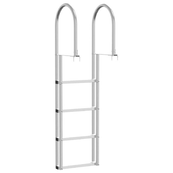 Стълба за кей с 4 стъпала Сребрист 45 ×11,5 ×162 см Алуминий