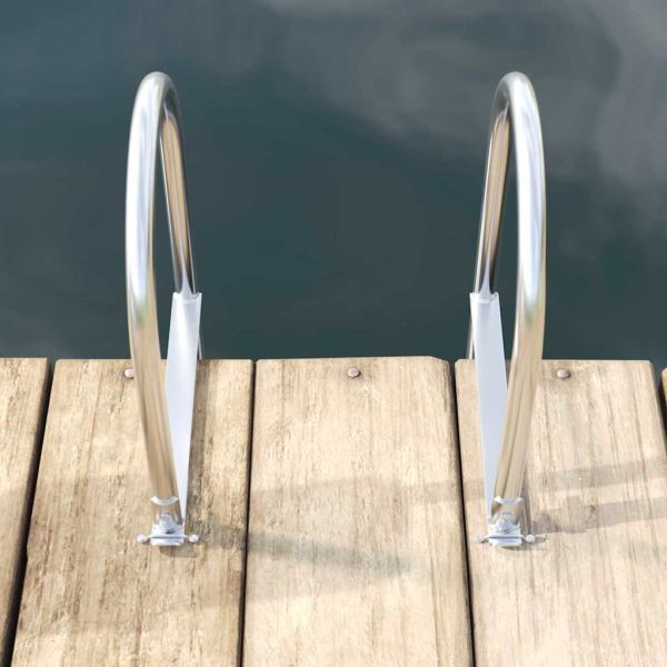 Стълба за кей с 5 стъпала Сребрист 45 ×11,5 ×190 см Алуминий