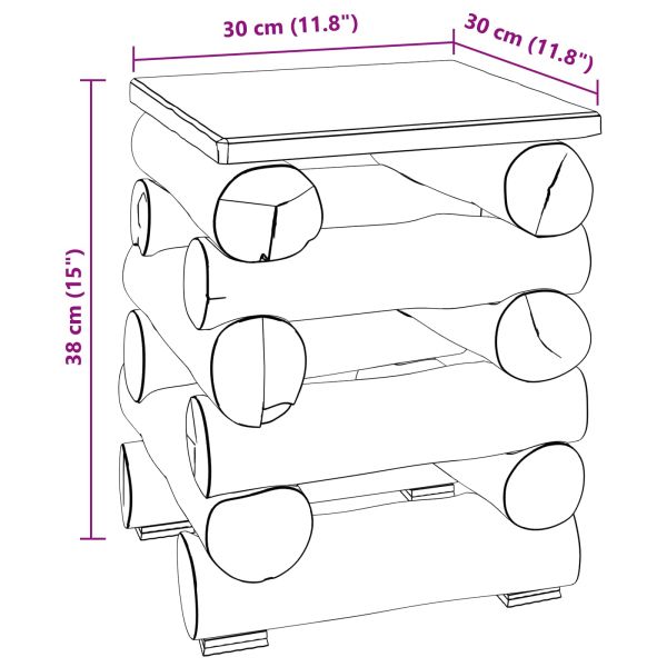 Стук Естествен 30 x 30 x 38 cm Солидно тиково дърво