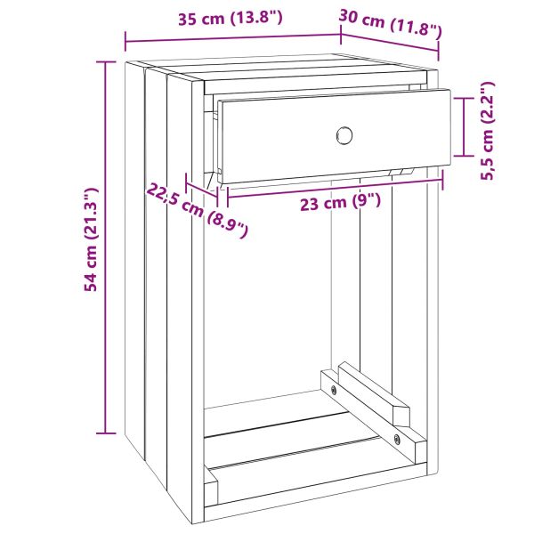 Нощно шкафче Кафяво 63 x 30 x 79 см Масивно махагоново дърво