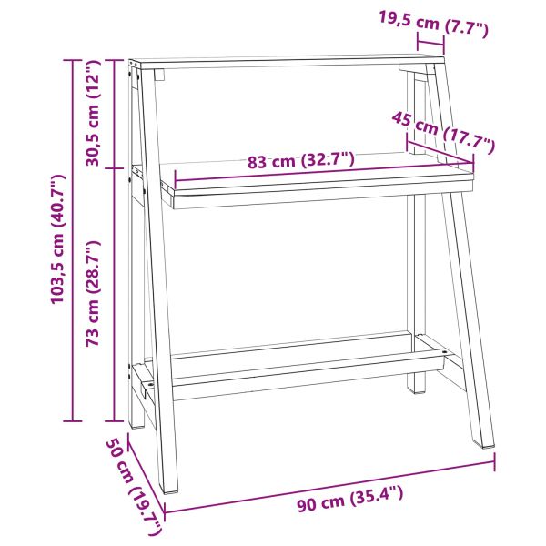 Бюро Кафяво 90 x 50 x 103 см Солидно възстановено дърво