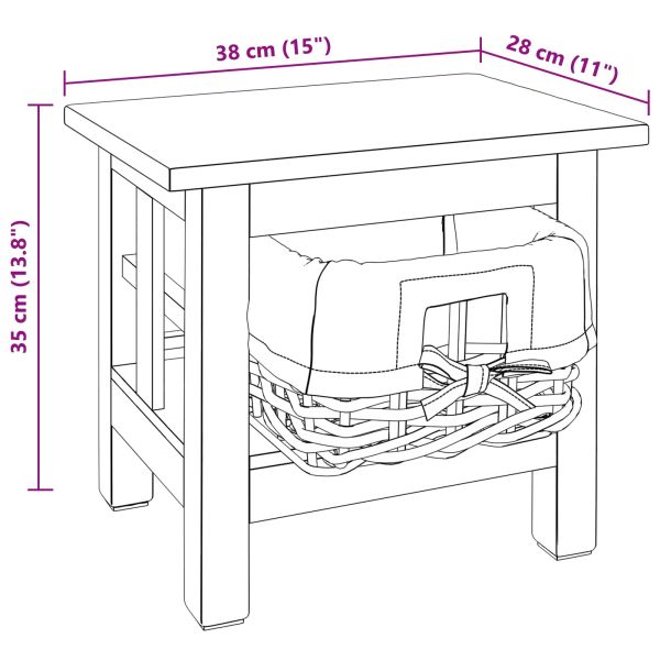 Странична маса Кафяво Масивна махагонова дървесина
