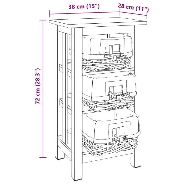 Странична маса Кафяво Масивна махагонова дървесина