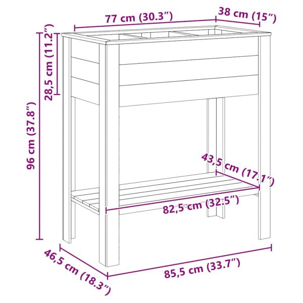 Висока саксия с рафт Кафяво 85,5 x 46,5 x 96 см