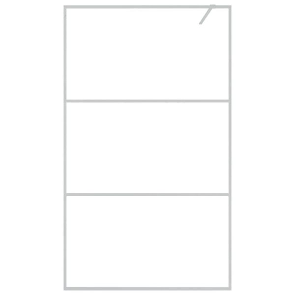 Параван за баня сребрист 115x195 см прозрачно ESG стъкло