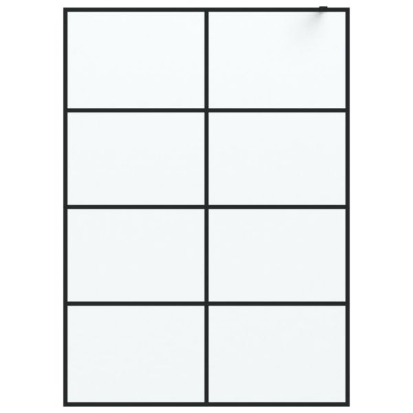 Параван за баня, черен, 140x195 см, матирано ESG стъкло