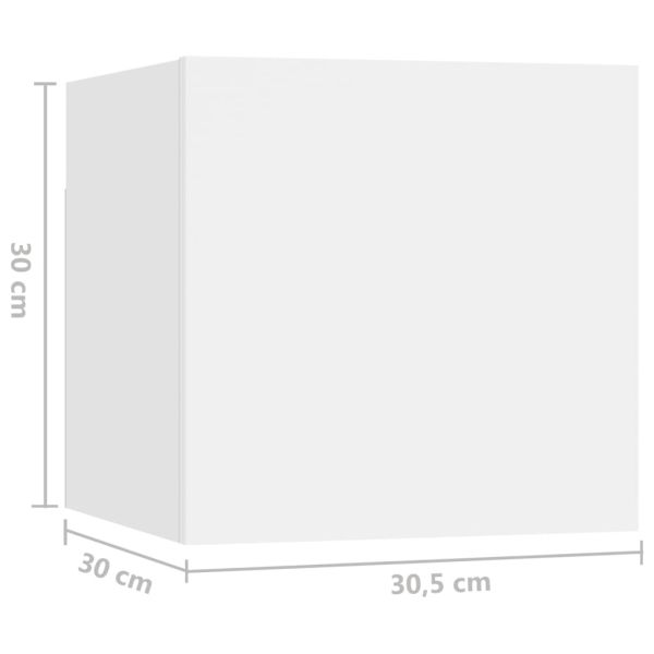 Комплект ТВ шкафове от 4 части, бял, инженерно дърво