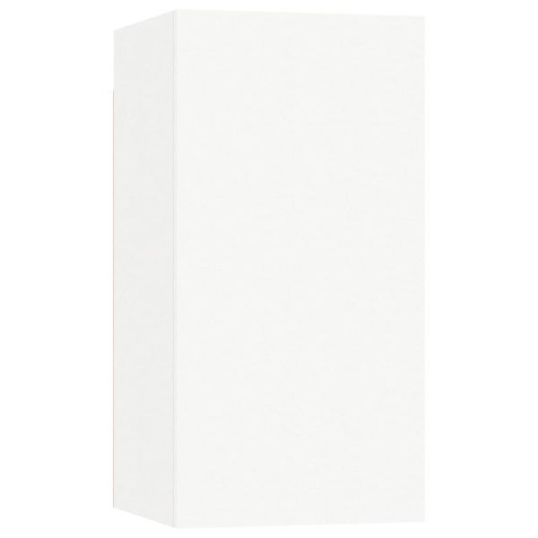 Комплект ТВ шкафове от 10 части, бял, инженерно дърво