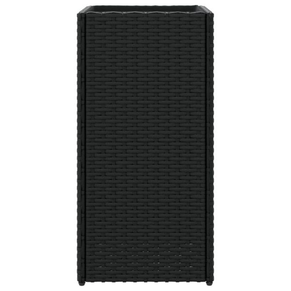 Градински кашпи, 2 бр, черни, 30x30x60 см, полиратан